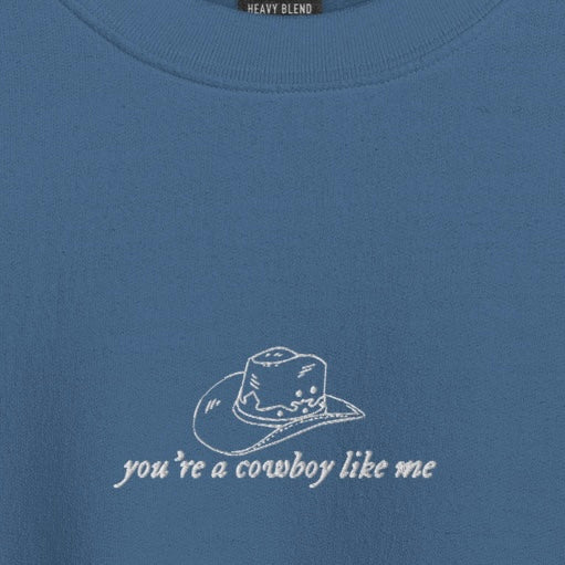 cowboy like me - Embroidered Crew Neck