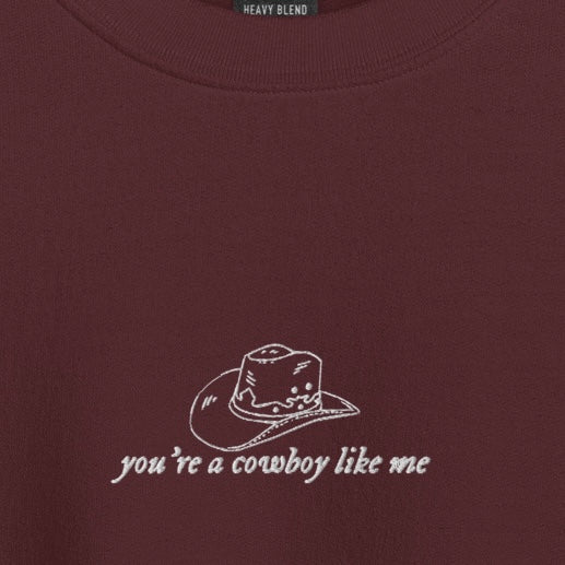 cowboy like me - Embroidered Crew Neck
