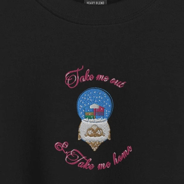 Lover Snow Globe - Embroidered Crew Neck