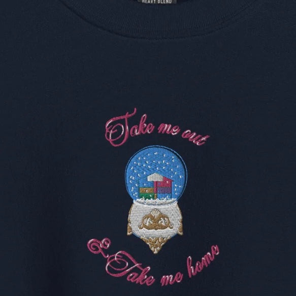 Lover Snow Globe - Embroidered Crew Neck