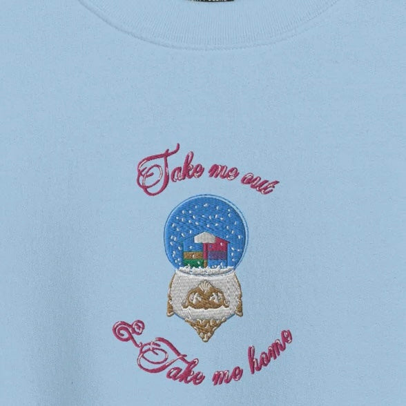 Lover Snow Globe - Embroidered Crew Neck