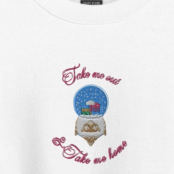 Lover Snow Globe - Embroidered Crew Neck