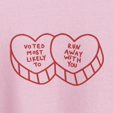 Voted Most Likely to Run Away With You - Embroidered Crew Neck