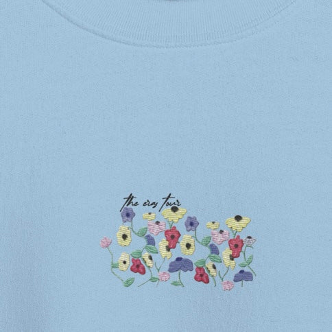 Piano Flowers - Embroidered Crew Neck