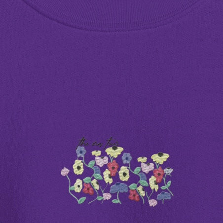 Piano Flowers - Embroidered Crew Neck