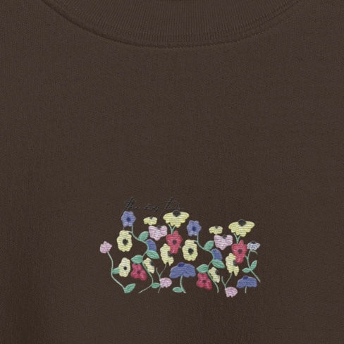 Piano Flowers - Embroidered Crew Neck
