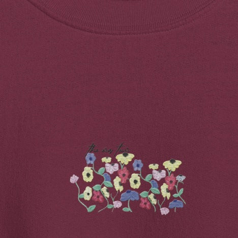 Piano Flowers - Embroidered Crew Neck