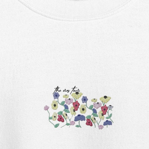 Piano Flowers - Embroidered Crew Neck