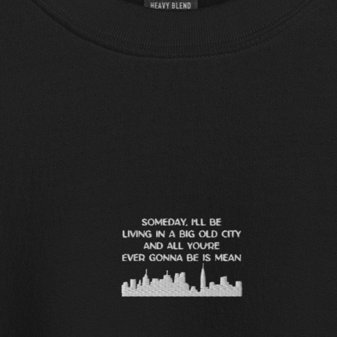 Mean - White Thread Embroidery Crew Neck