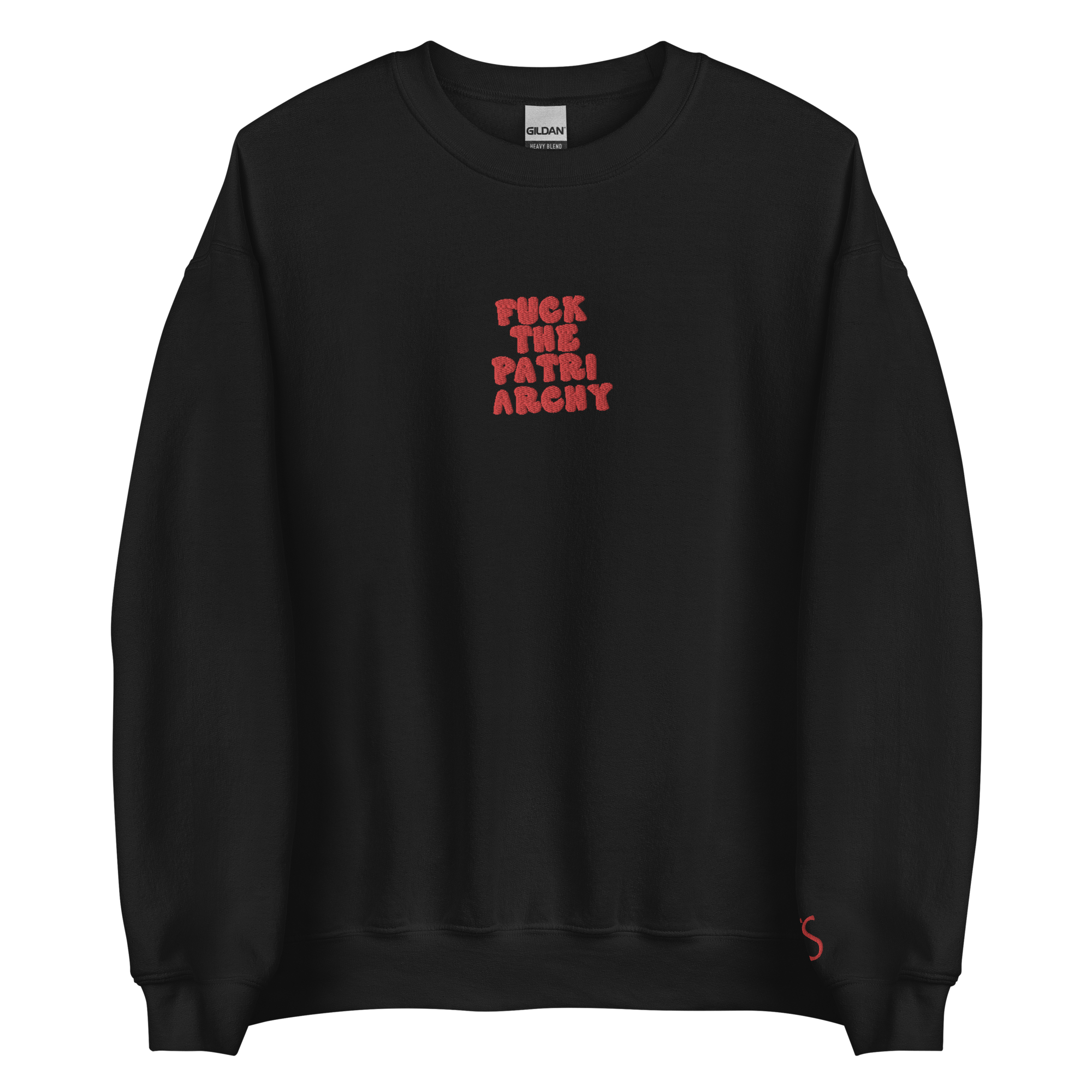 F*uck The Patriarchy - Red Thread Embroidery Crew Neck