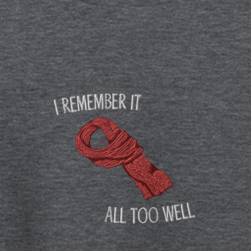 I Remember It All Too Well - White Thread Embroidery Crew neck