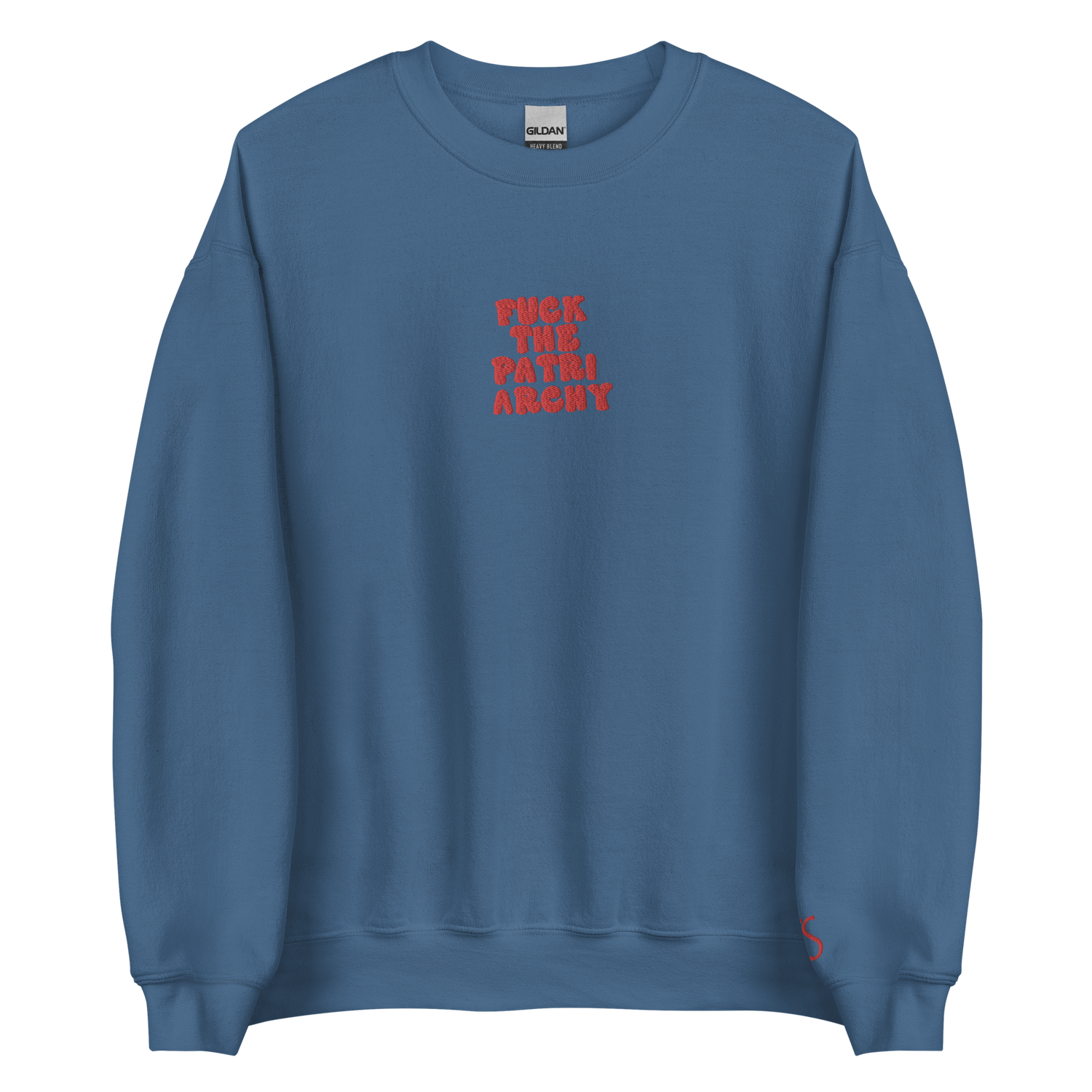 F*uck The Patriarchy - Red Thread Embroidery Crew Neck