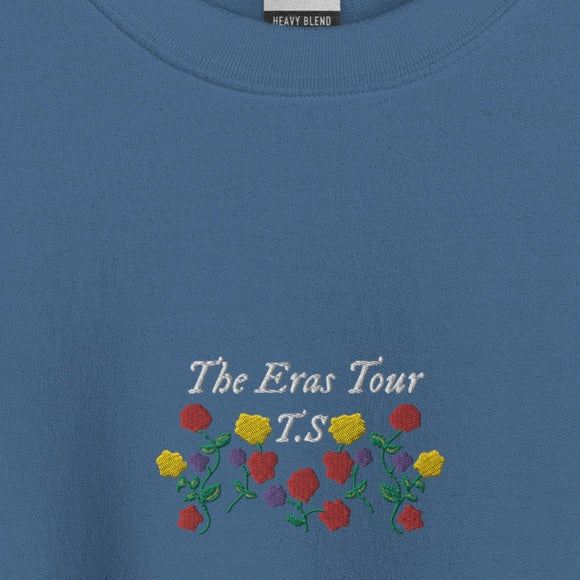 Surprise Songs Flowers - Embroidered Crew Neck