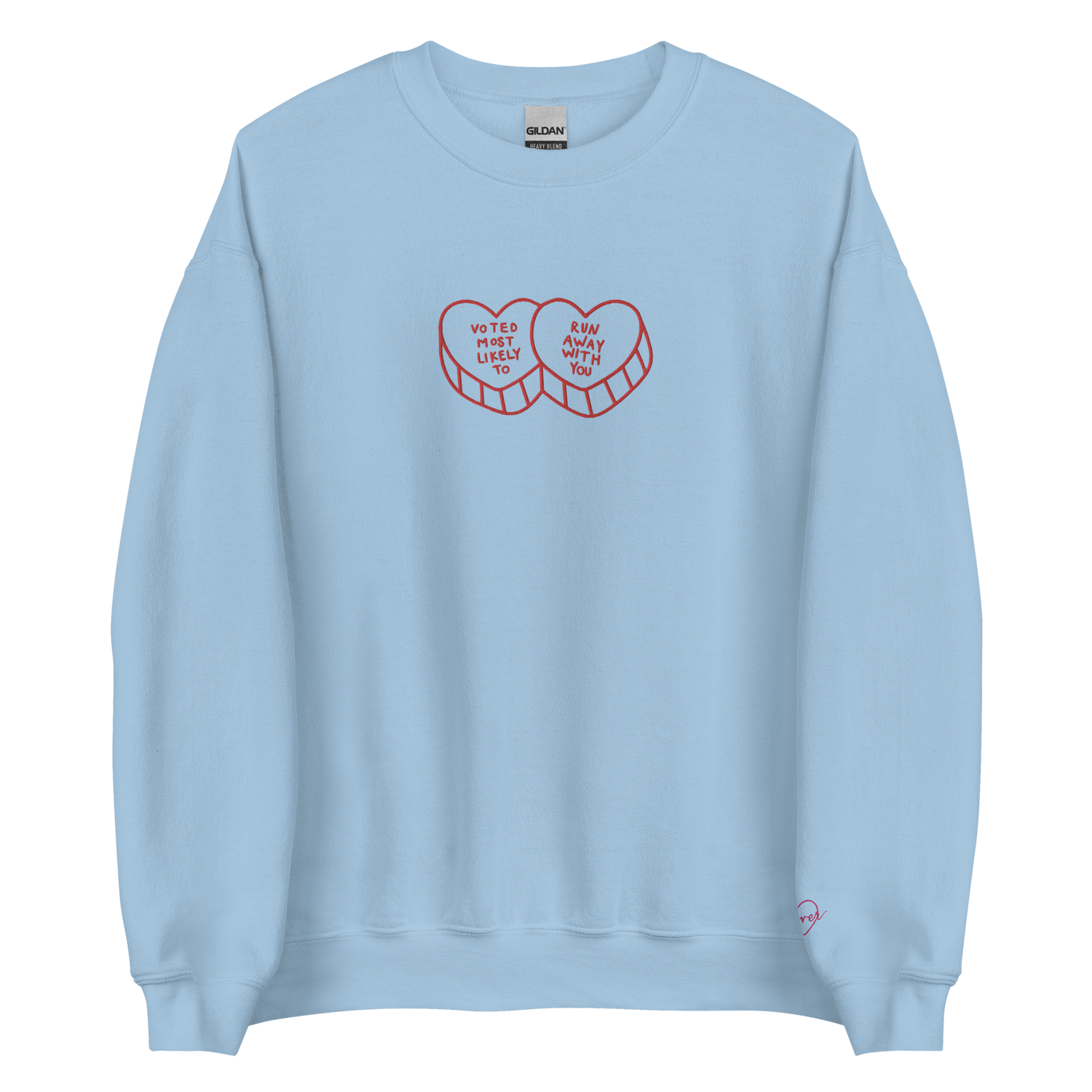 Voted Most Likely to Run Away With You - Embroidered Crew Neck
