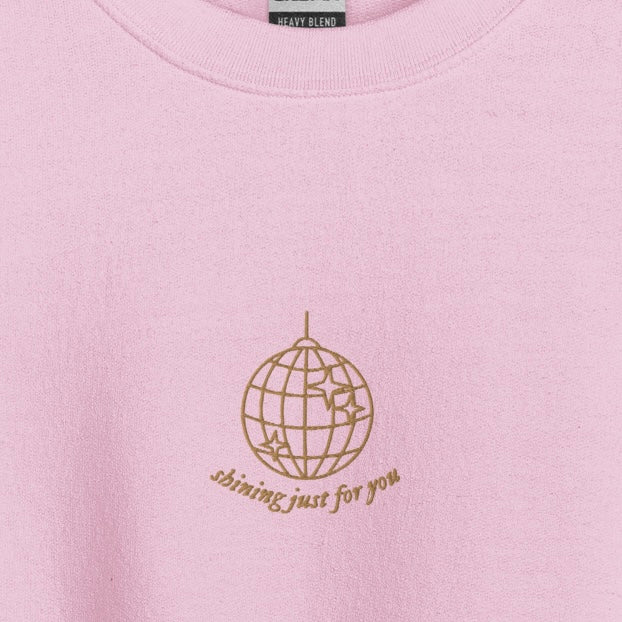 Shining Just for You - Gold Thread Embroidery Crew Neck