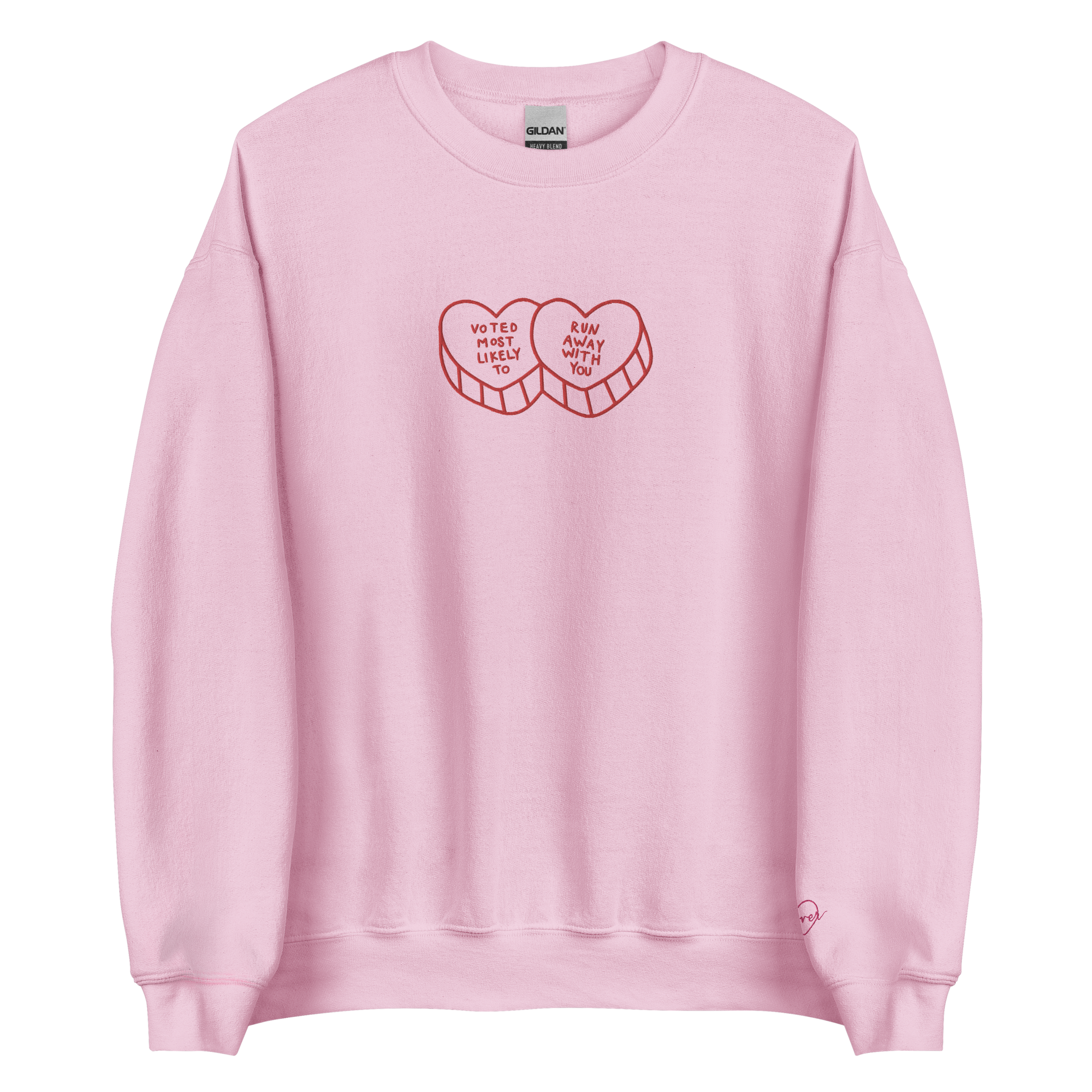 Voted Most Likely to Run Away With You - Embroidered Crew Neck
