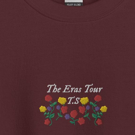 Surprise Songs Flowers - Embroidered Crew Neck