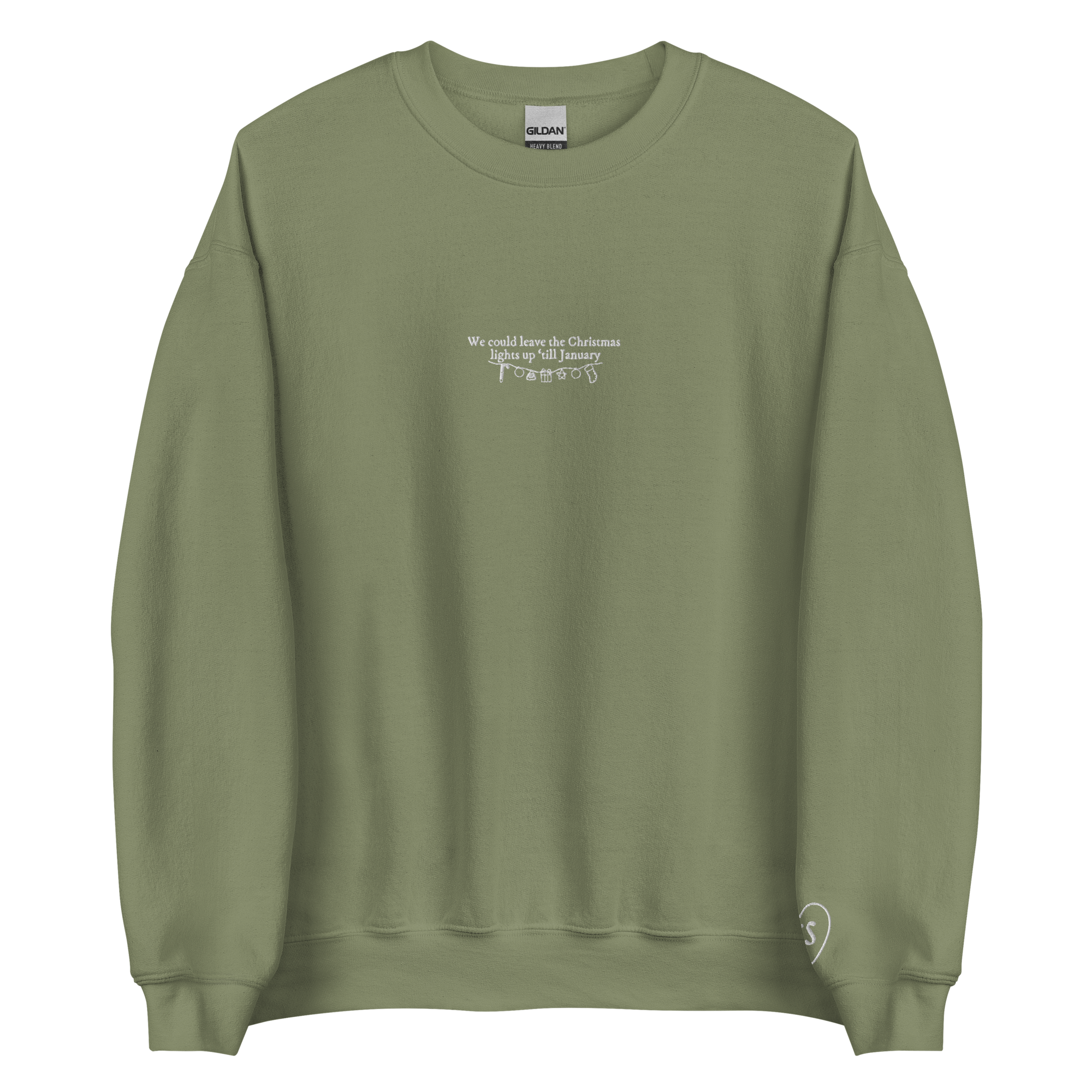 We Could Leave The Christmas Lights - Embroidered Crew Neck