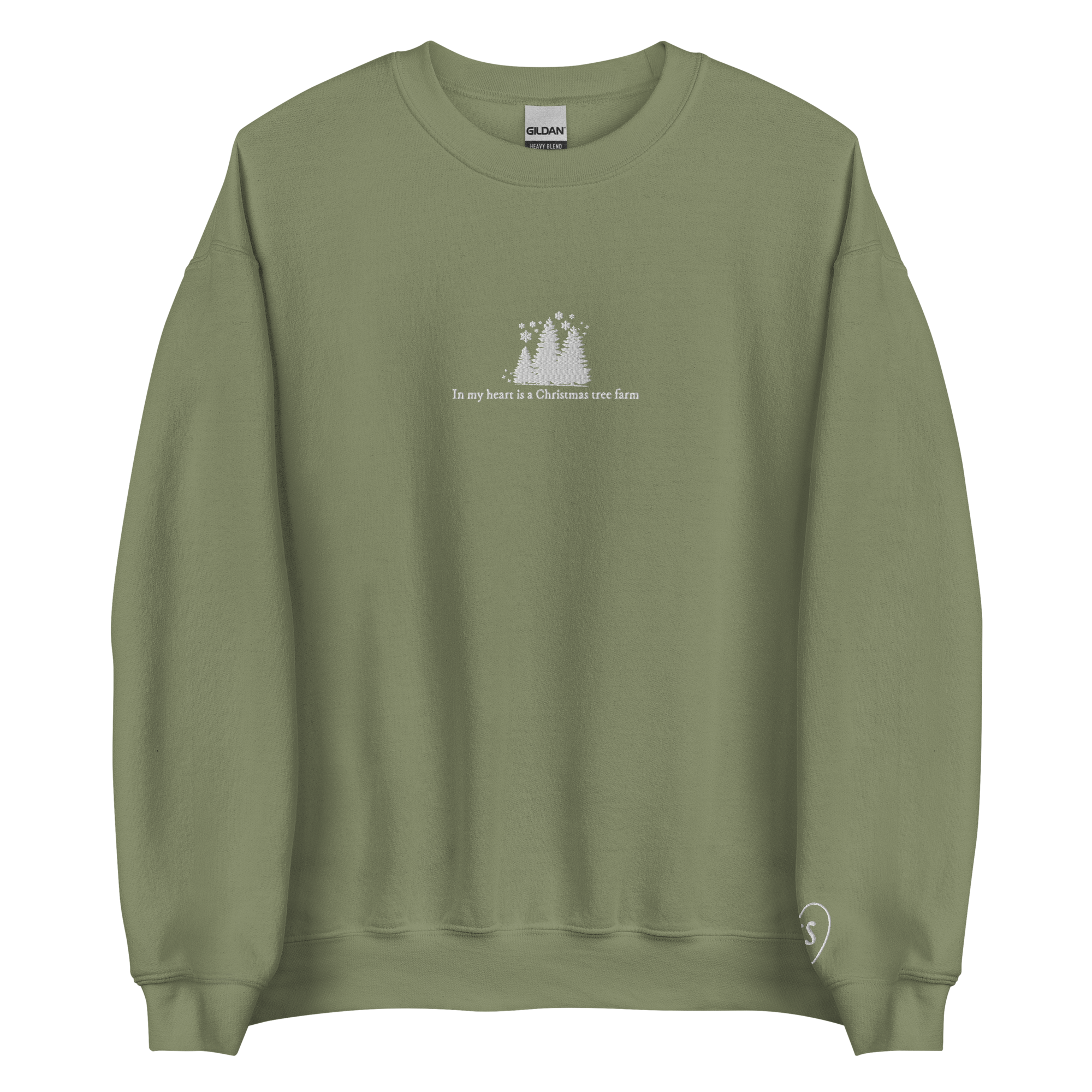 In My Heart is a Christmas Tree Farm - Embroidered Crew Neck