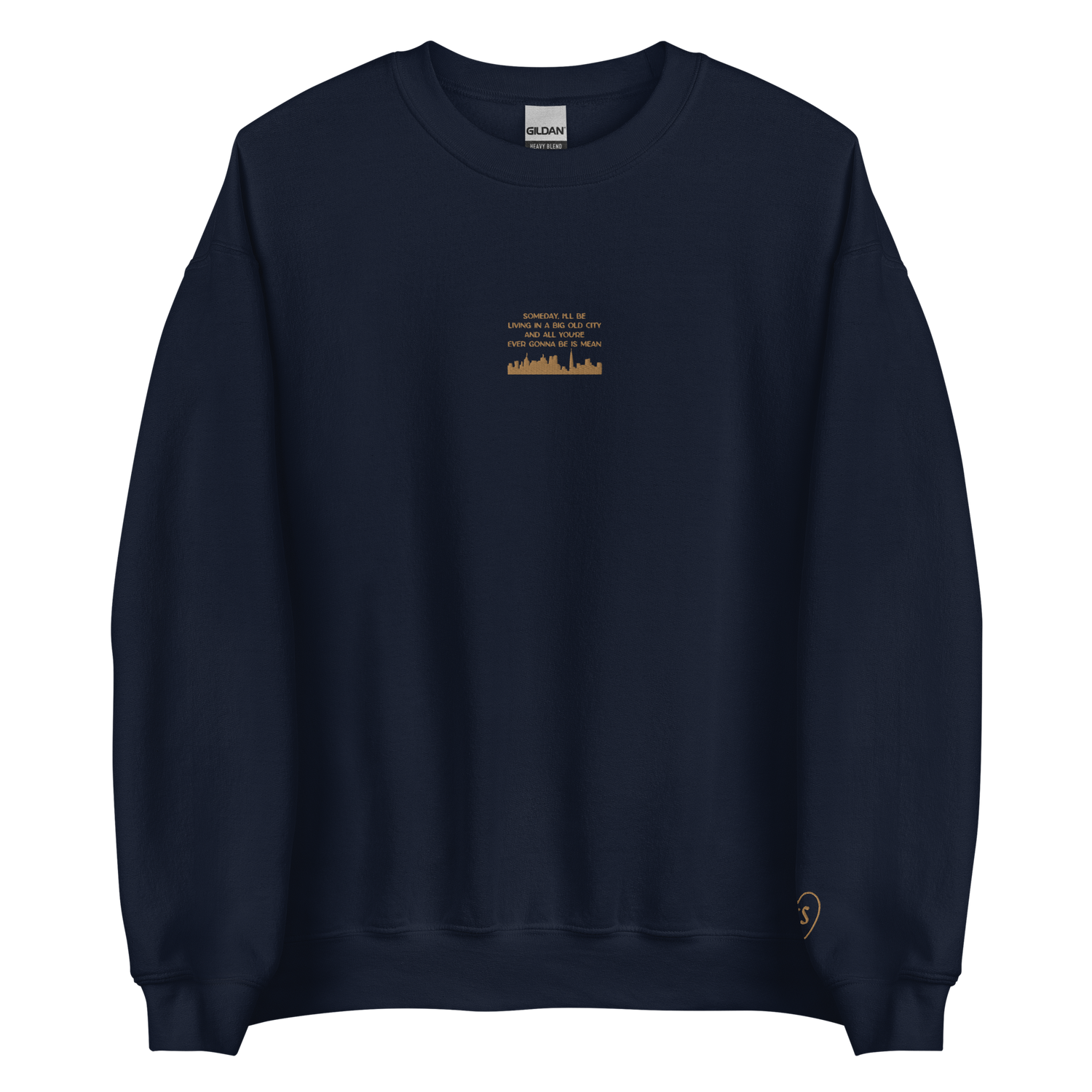 Mean - Gold Thread Embroidery Crew Neck