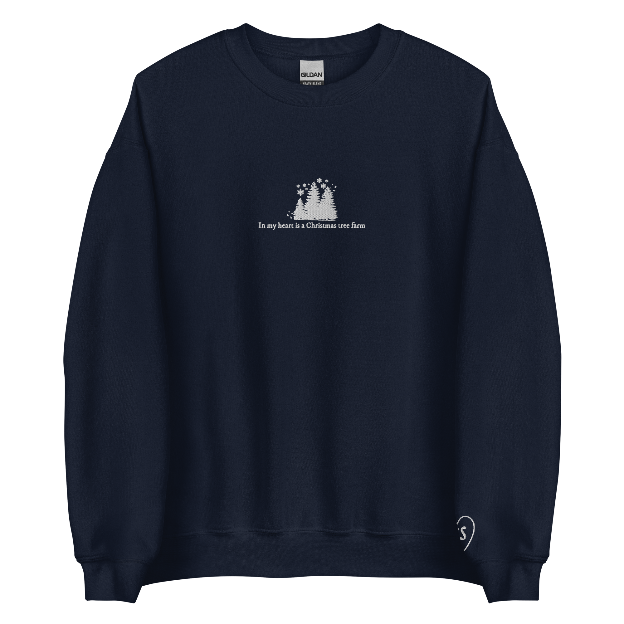 In My Heart is a Christmas Tree Farm - Embroidered Crew Neck