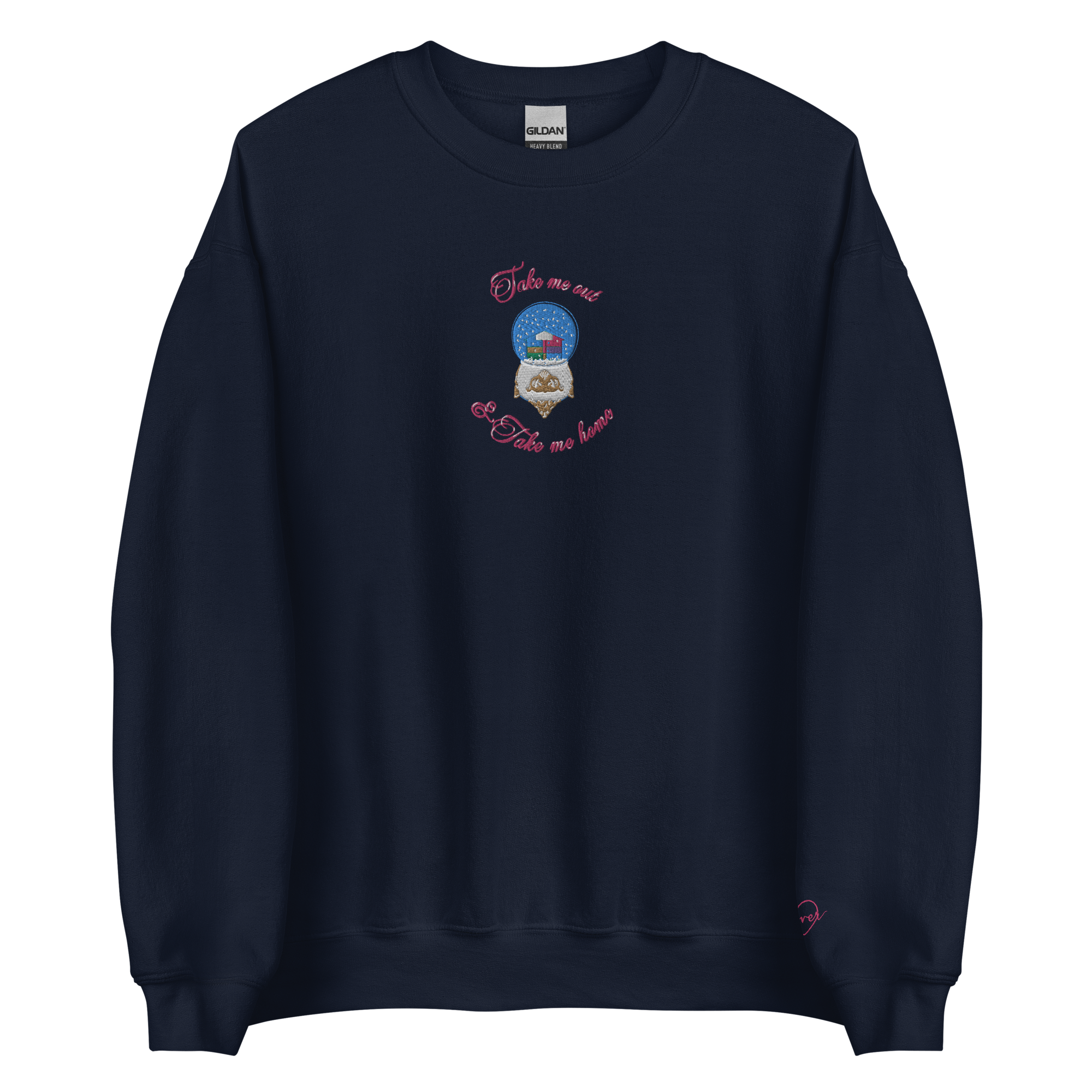 Lover Snow Globe - Embroidered Crew Neck