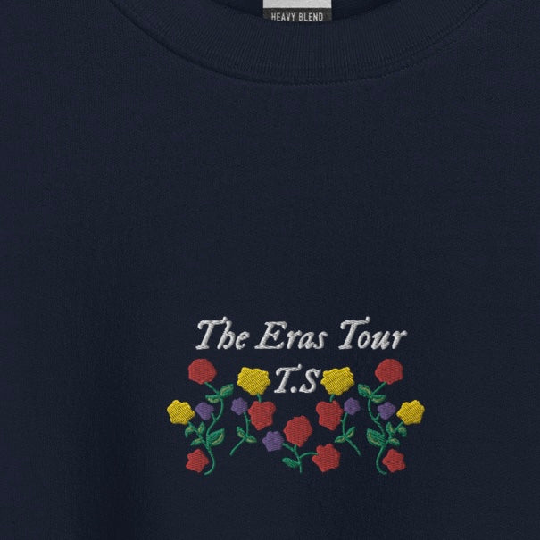 Surprise Songs Flowers - Embroidered Crew Neck