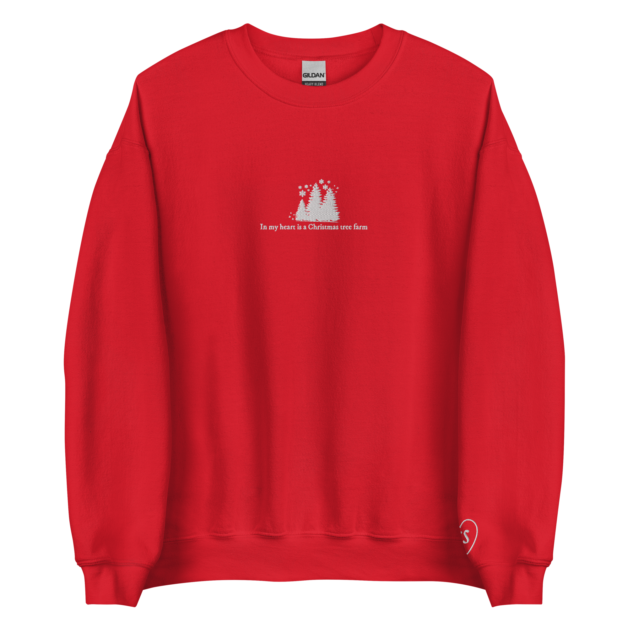 In My Heart is a Christmas Tree Farm - Embroidered Crew Neck