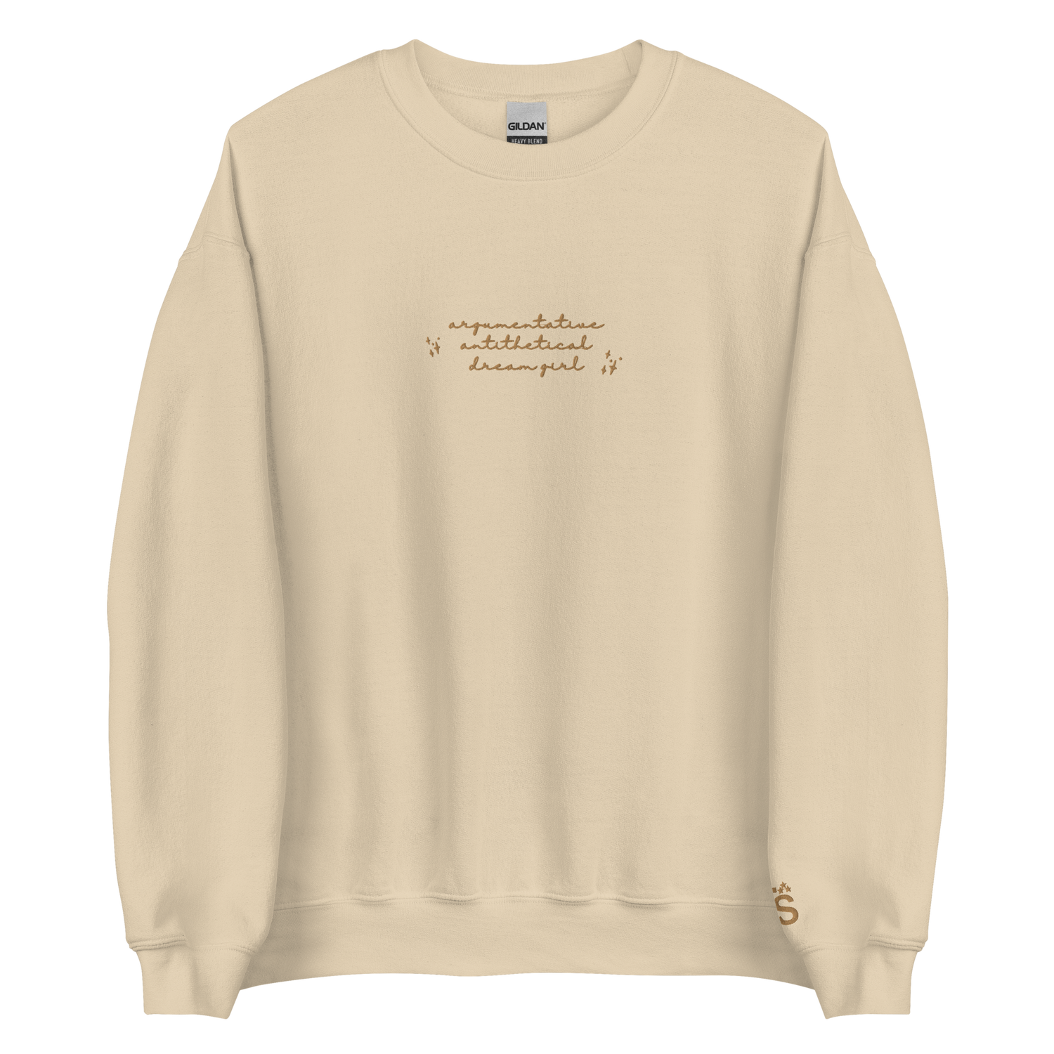 Argumentative Antithetical Dream Girl - Embroidered Crew Neck