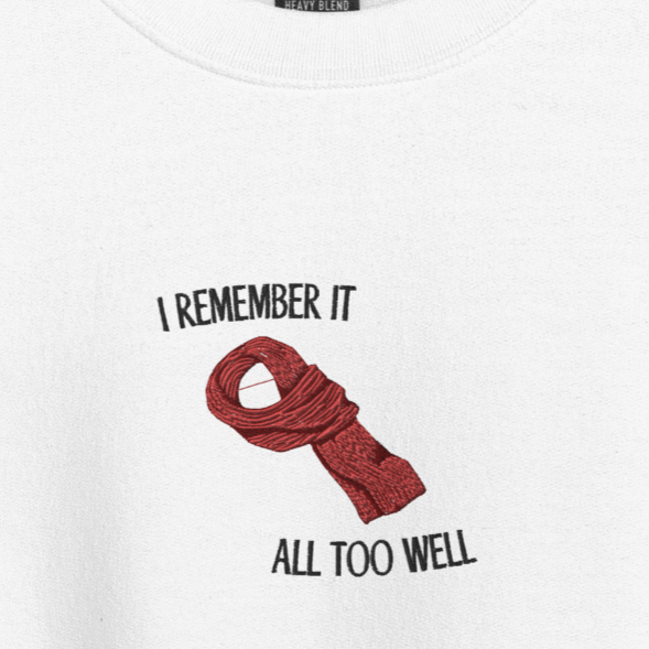 I Remember It All Too Well - Black Thread Embroidery Crew Neck