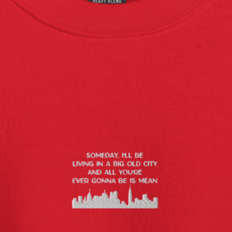 Mean - White Thread Embroidery Crew Neck