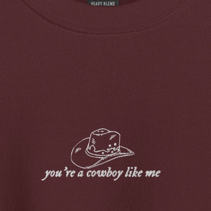 cowboy like me - Embroidered Crew Neck