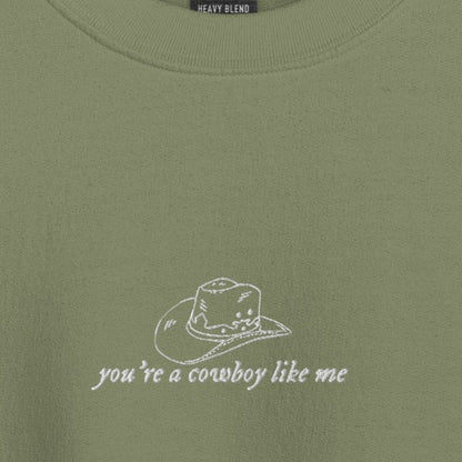 cowboy like me - Embroidered Crew Neck