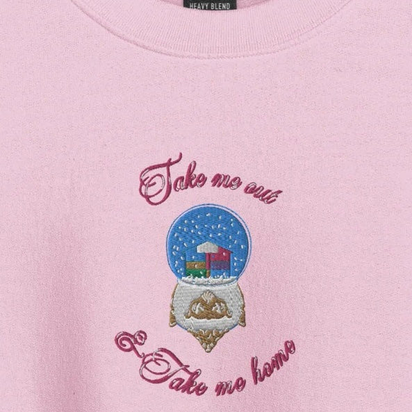 Lover Snow Globe - Embroidered Crew Neck