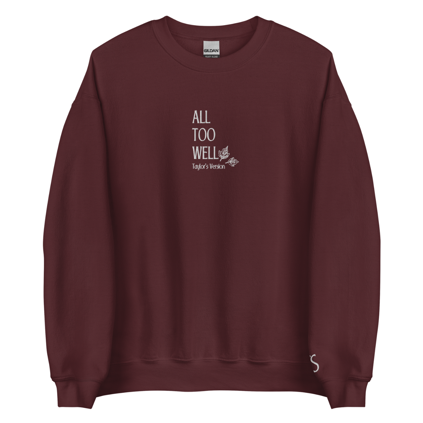 All Too Well - White Thread Embroidery Crew Neck