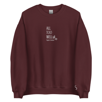 All Too Well - White Thread Embroidery Crew Neck