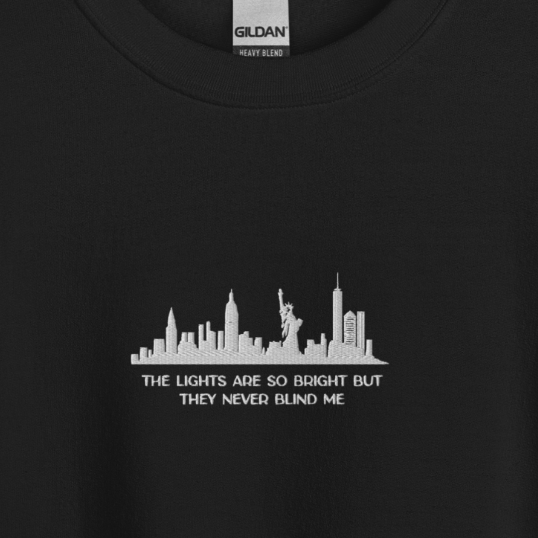 The Lights Are So Bright (Welcome To New York) - Embroidered Crew Neck