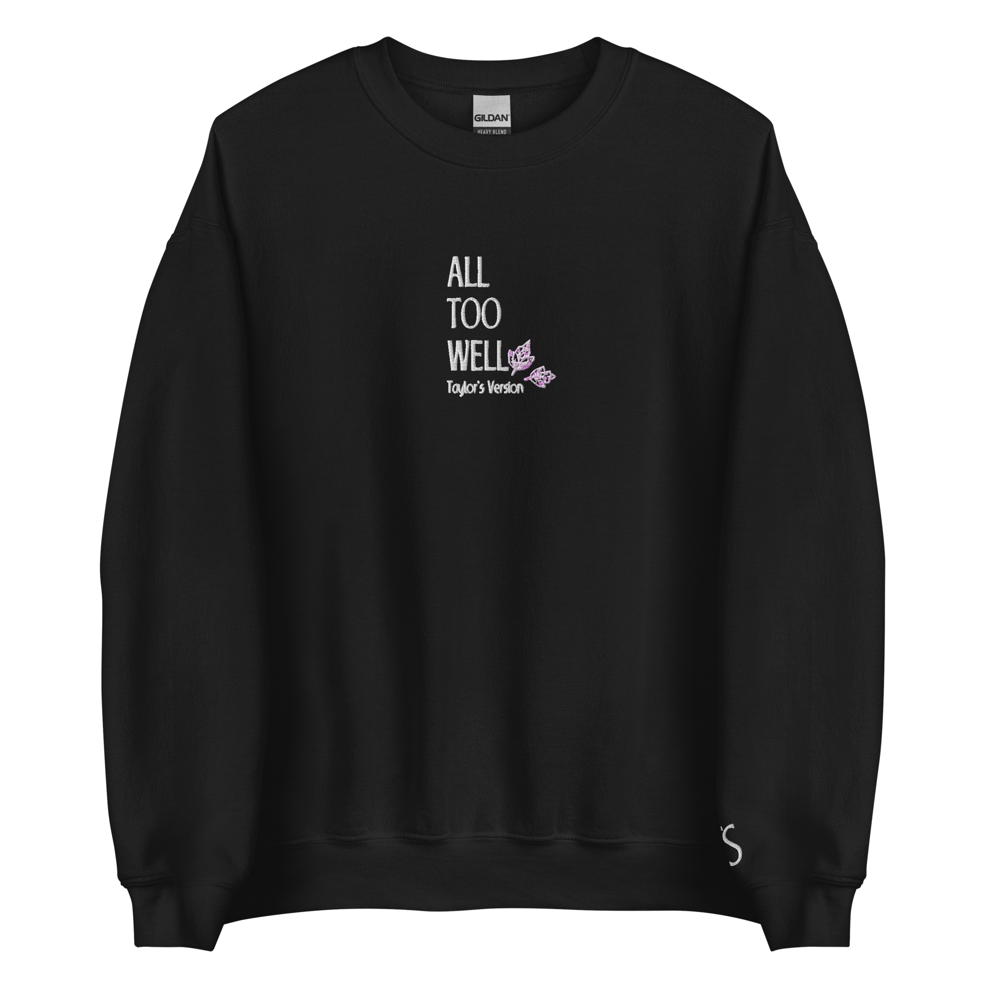 All Too Well - White Thread Embroidery Crew Neck