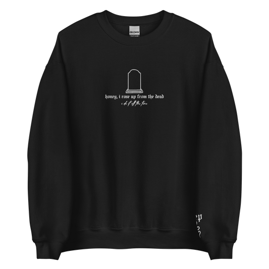Honey, I rose up from the dead - Embroidered Crew Neck