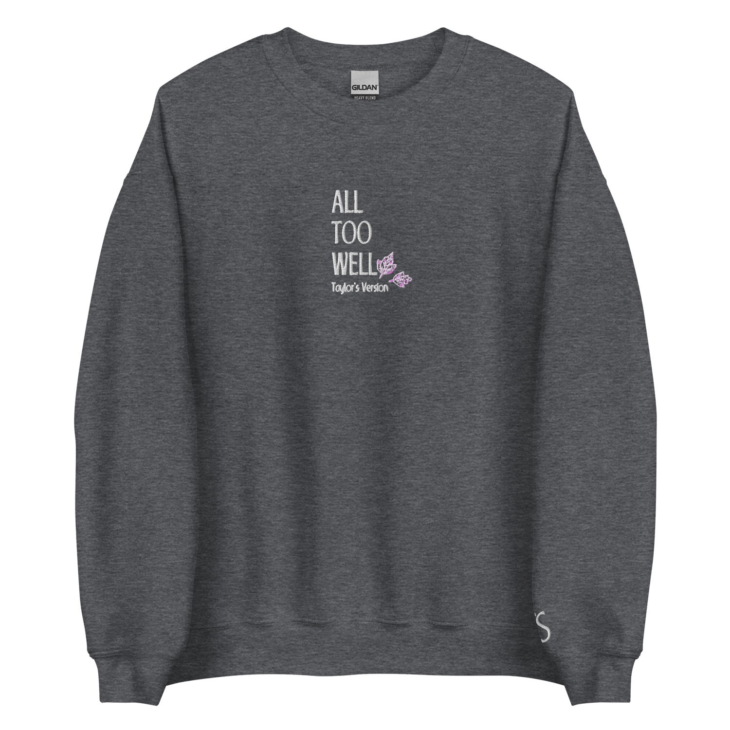 All Too Well - White Thread Embroidery Crew Neck