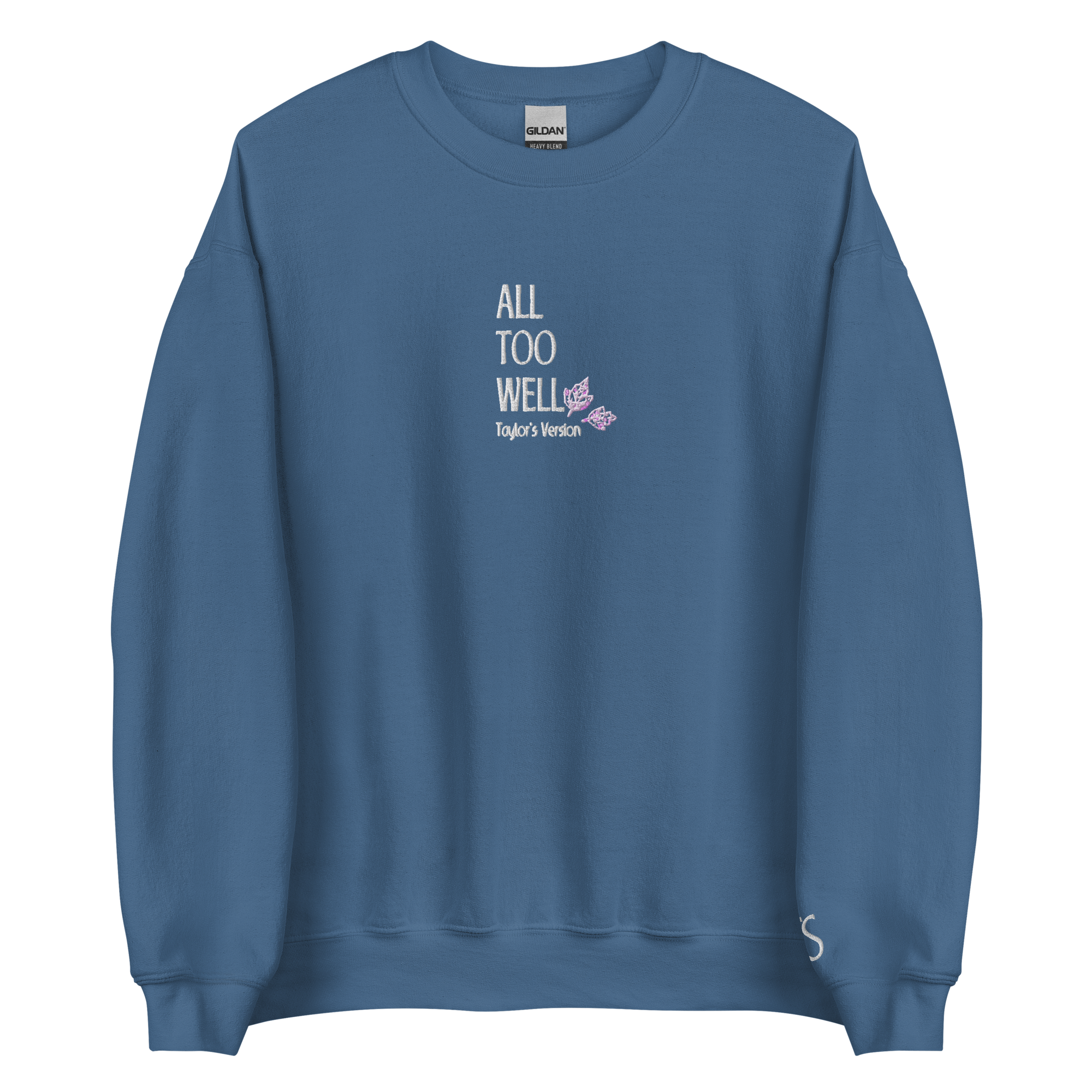 All Too Well - White Thread Embroidery Crew Neck