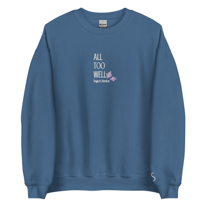 All Too Well - White Thread Embroidery Crew Neck