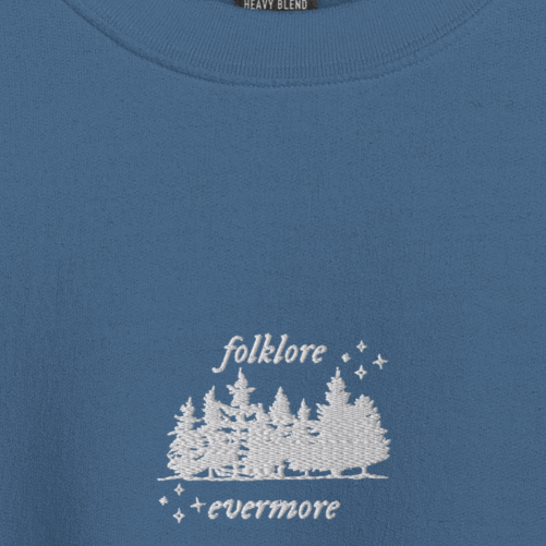 folklore/evermore era - Embroidered Crew Neck