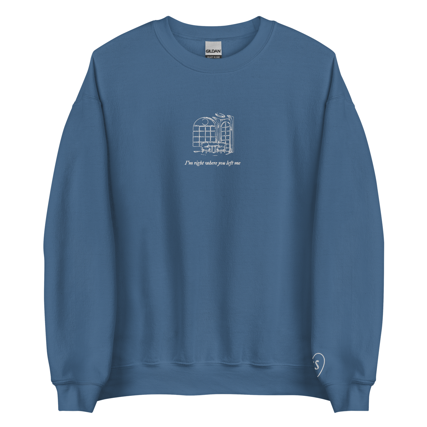 right where you left me - Embroidered Crew Neck