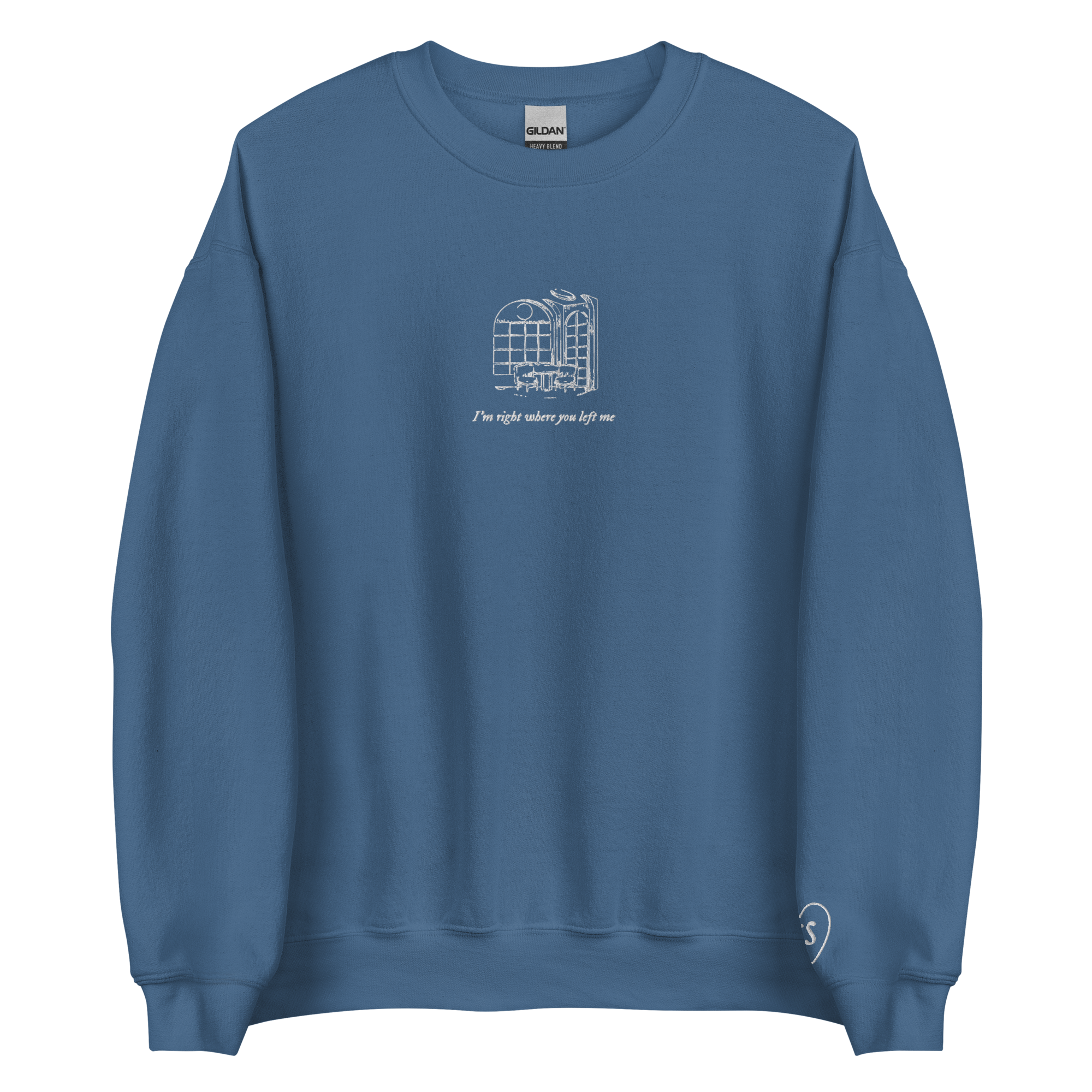 right where you left me - Embroidered Crew Neck