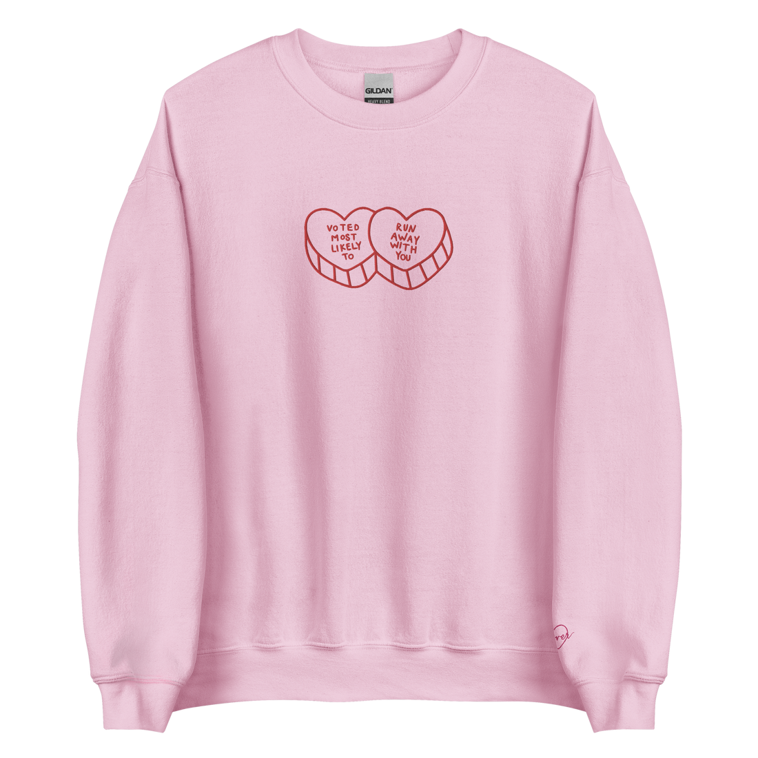 Voted Most Likely to Run Away With You - Embroidered Crew Neck