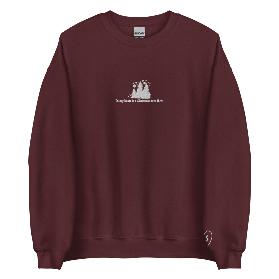 In My Heart is a Christmas Tree Farm - Embroidered Crew Neck