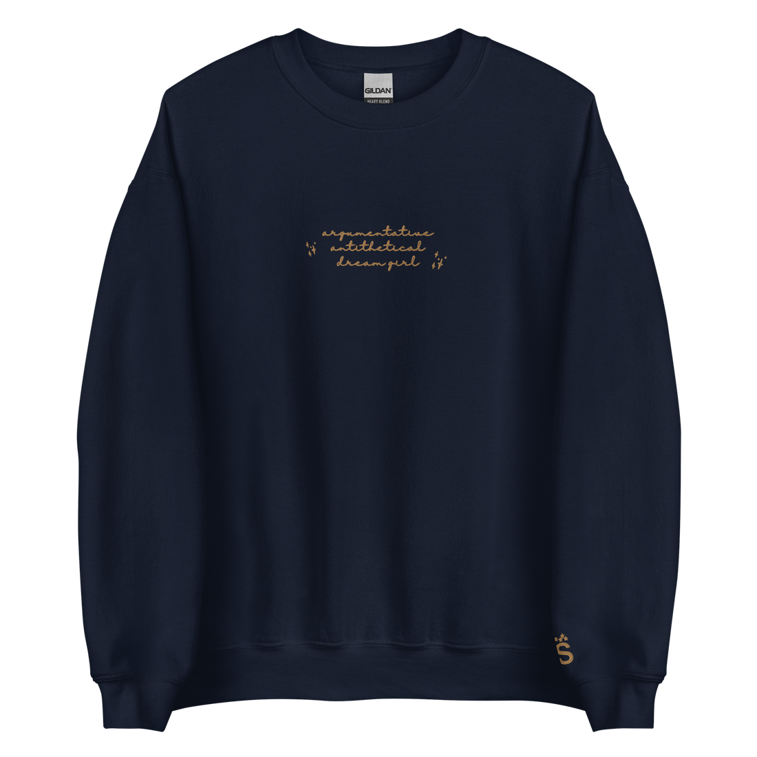 Argumentative Antithetical Dream Girl - Embroidered Crew Neck