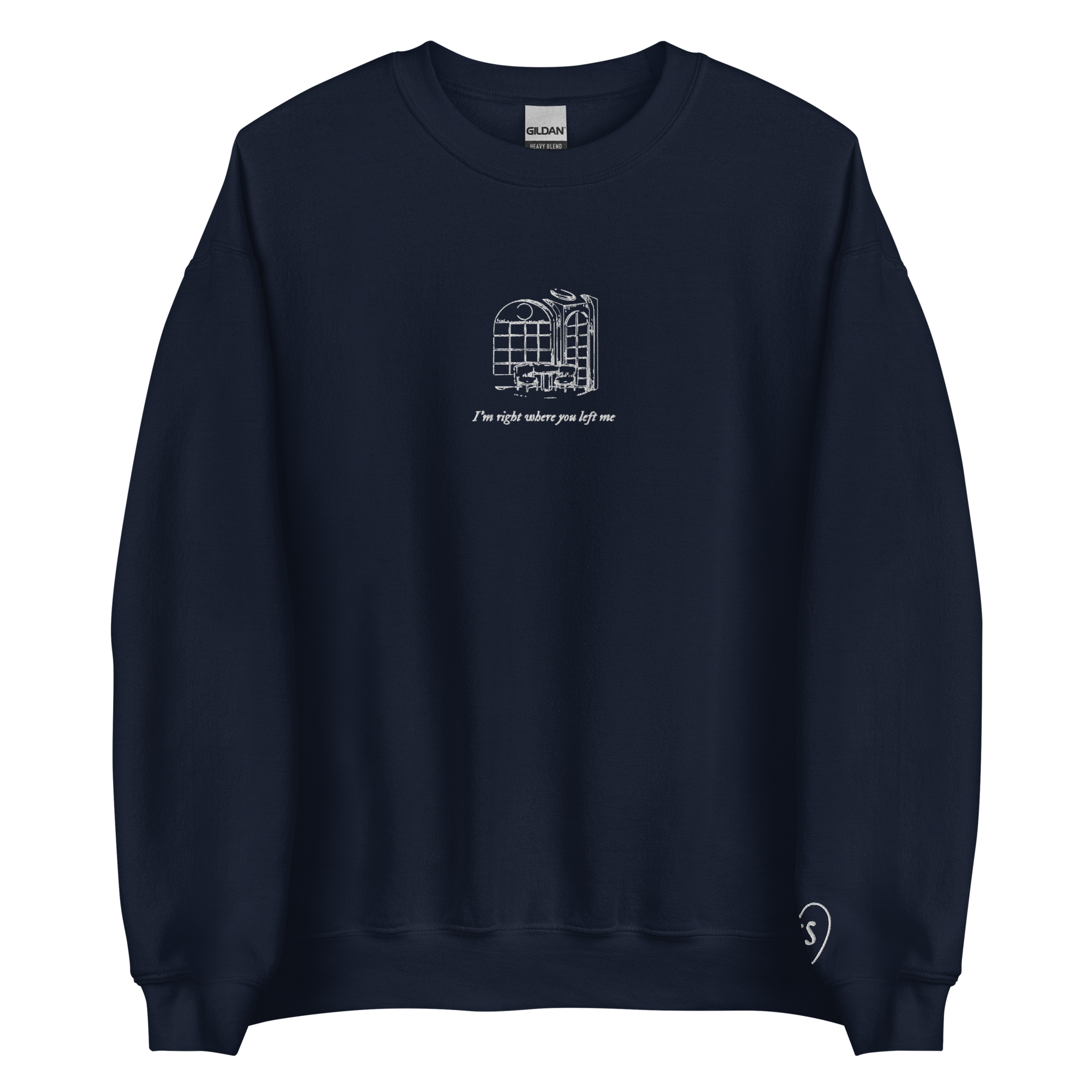 right where you left me - Embroidered Crew Neck