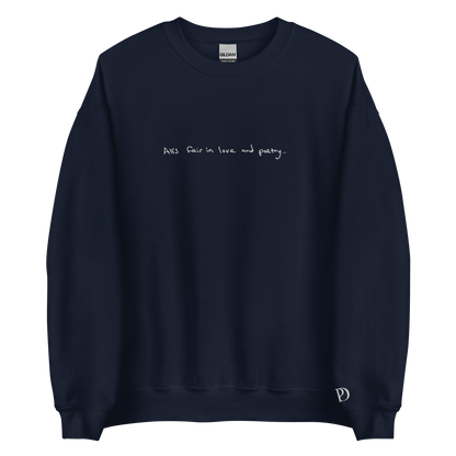 All’s Fair in Love and Poetry - Embroidered Crew Neck